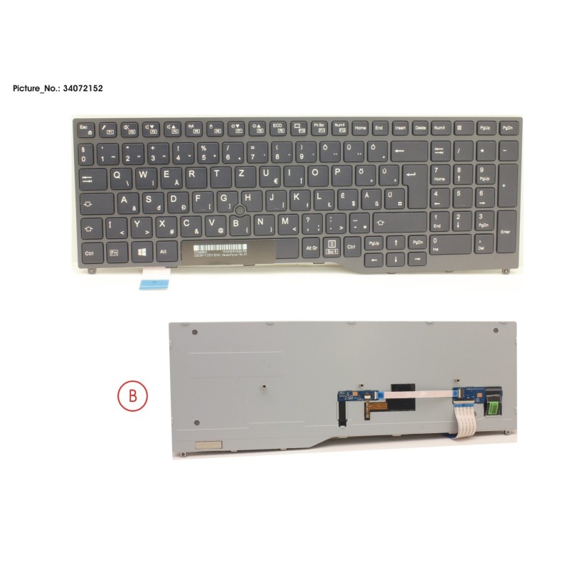 34072152 - KEYBOARD BLACK W. TS HUNGARY