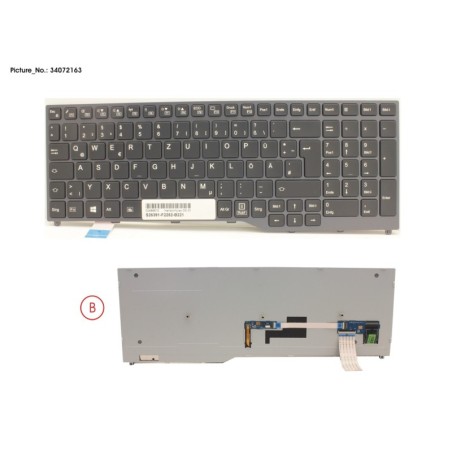 34072163 - KEYBOARD BLACK W. BL GERMAN
