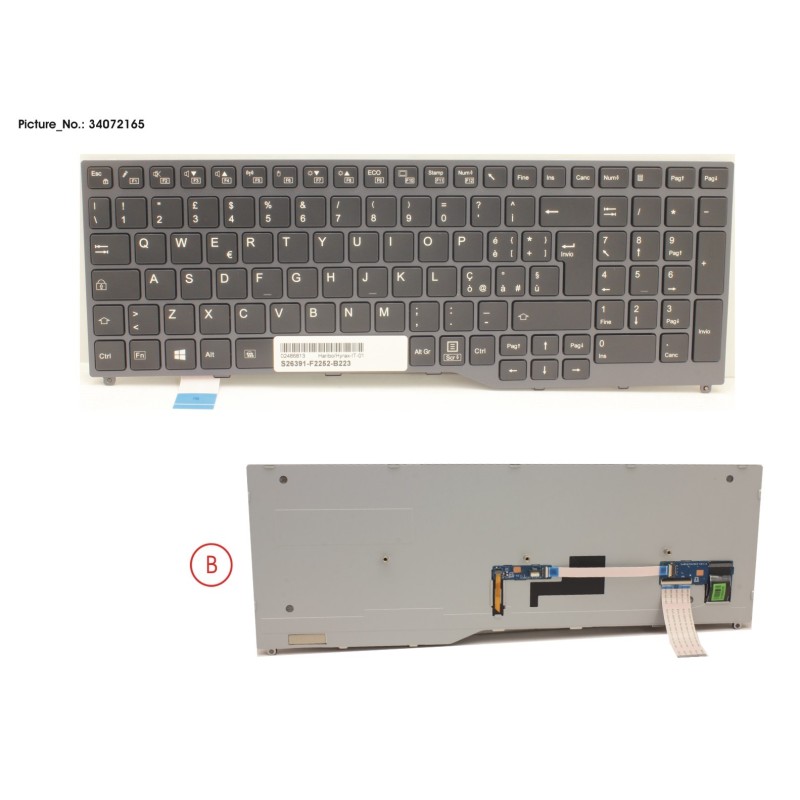 34072165 - KEYBOARD BLACK W. BL ITALY