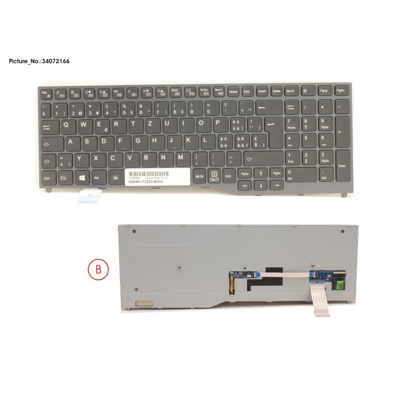 34072166 - KEYBOARD BLACK W. BL SWISS