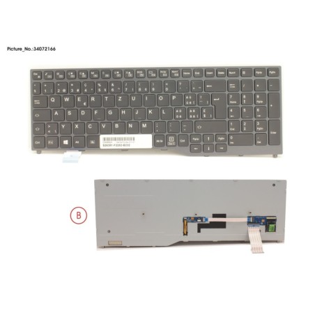 34072166 - KEYBOARD BLACK W. BL SWISS