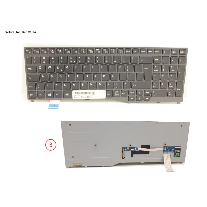 34072167 - KEYBOARD BLACK W. BL US