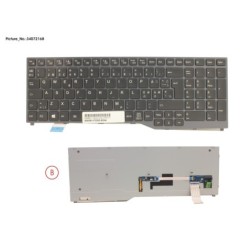 34072168 - KEYBOARD BLACK W. BL NORDIC