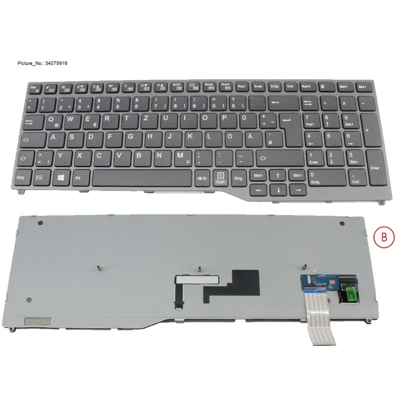 34075916 - KEYBOARD BLACK W.O TS GERMAN