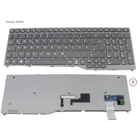 34075916 - KEYBOARD BLACK W.O TS GERMAN