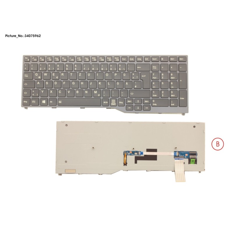 34075962 - KEYBOARD BLACK W. BL GERMAN
