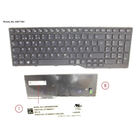 34077381 - KEYBOARD SWEDEN.FINLAND (BLACK)
