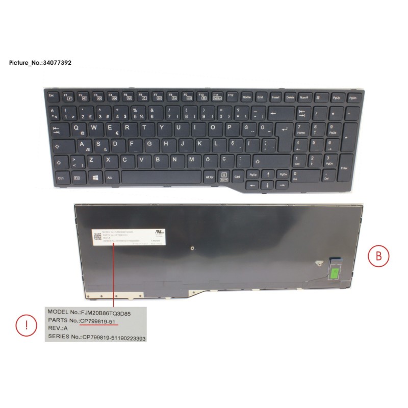 34077392 - KEYBOARD TURKEY (BLACK)