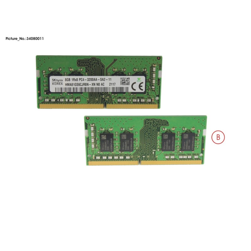 34080011 - MEMORY 8GB DDR4-3200