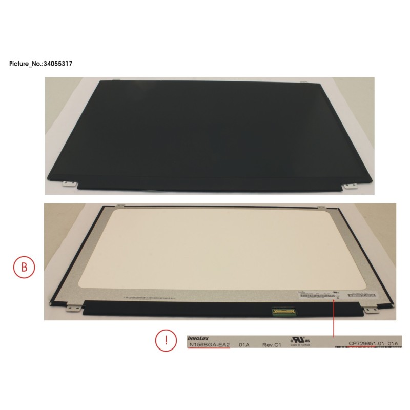 34055317 - LCD PANEL INO AG. N156BGA-EA2 (EDP.HD)