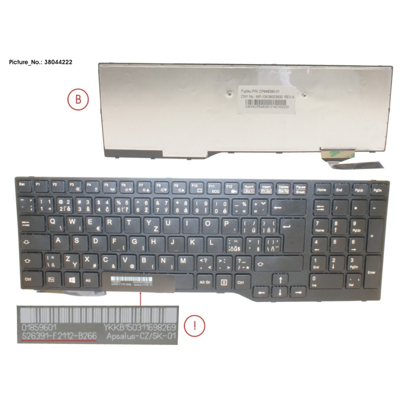 38044222 - KEYBOARD CZECH.SLOVAKIA (BLACK)