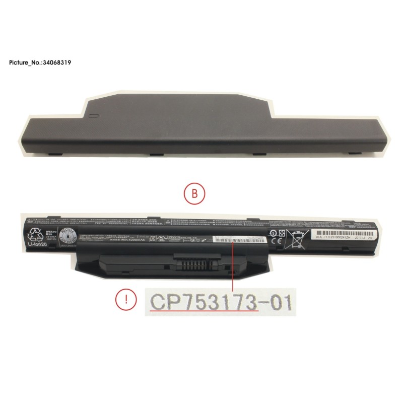 34068319 - -BT-1ST BATTERY (6 CELLS) 4500MAH 49WH