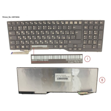 34076046 - KEYBOARD RUSSIAN.US (BLACK)