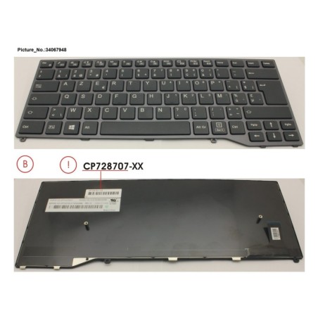 34067948 - KEYBOARD BLACK W.O TS BELGIUM