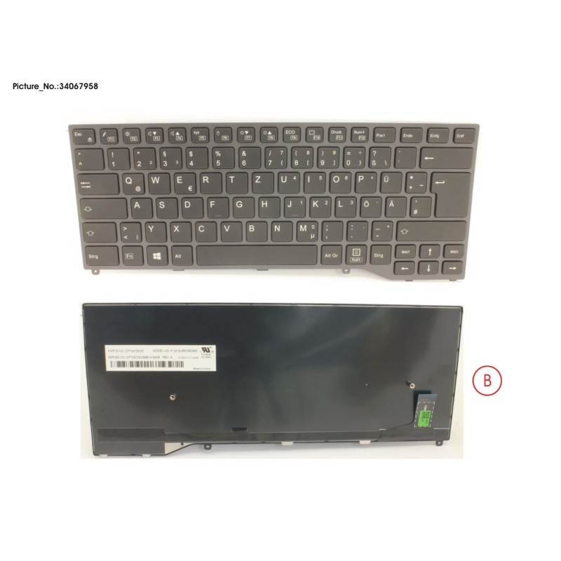 34067958 - KEYBOARD BLACK W.O TS GERMAN