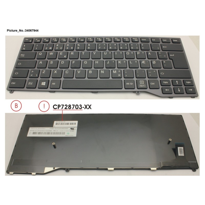 34067944 - KEYBOARD BLACK W.O TS DENMARK
