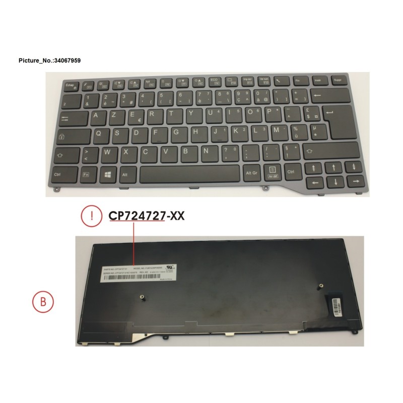 34067959 - KEYBOARD BLACK W.O TS FRANCE