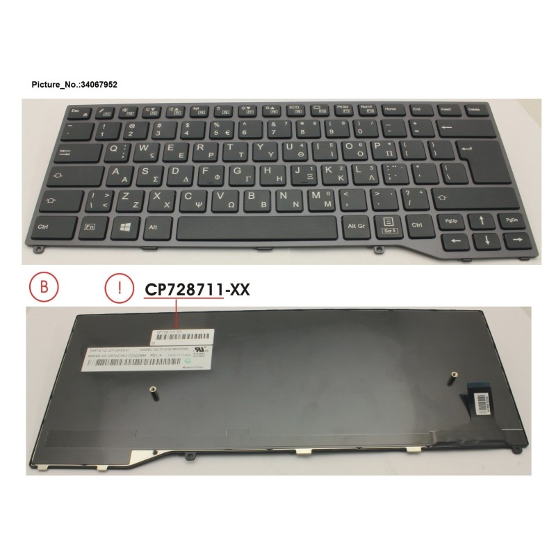 34067952 - KEYBOARD BLACK W.O TS GREECE