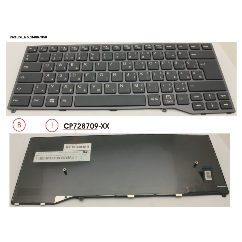 34067950 - KEYBOARD BLACK W.O TS HUNGARY