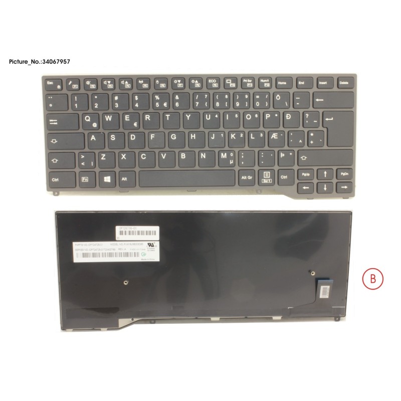 34067957 - KEYBOARD BLACK W.O TS ICELAND