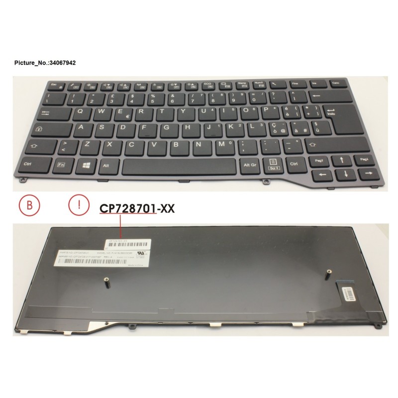 34067942 - KEYBOARD BLACK W.O TS ITALY