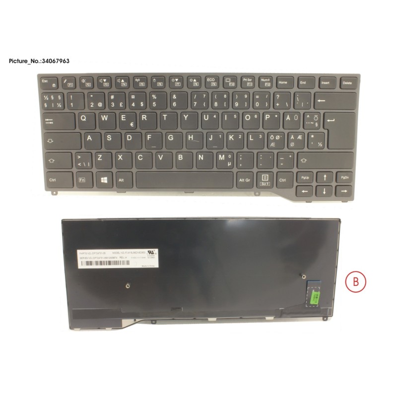 34067963 - KEYBOARD BLACK W.O TS NORDIC.EST