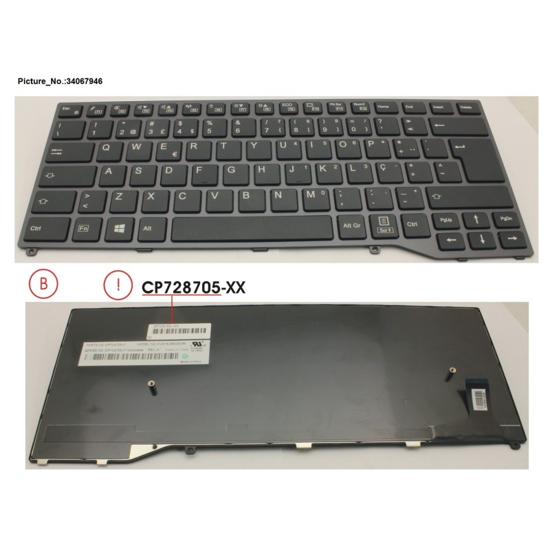 34067946 - KEYBOARD BLACK W.O TS PORTUGAL