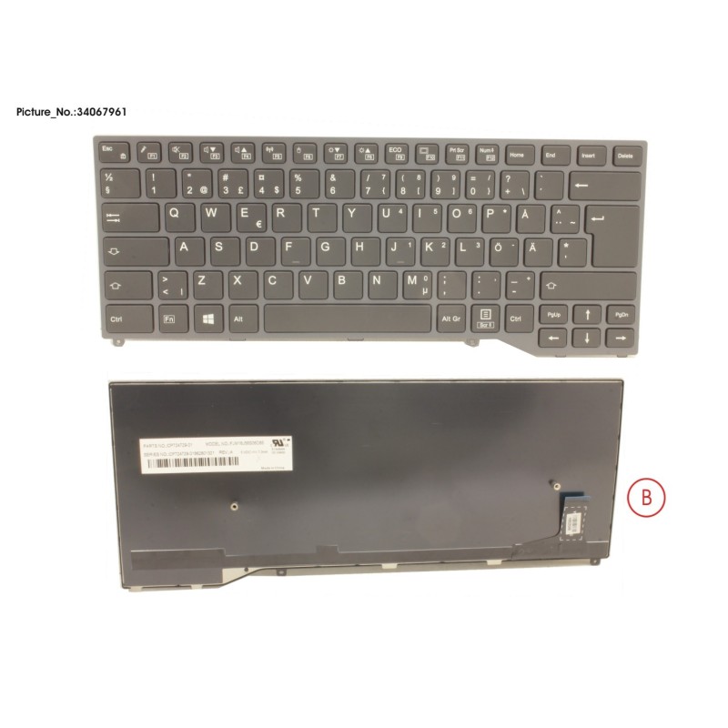 34067961 - KEYBOARD BLACK W.O TS SCHWEDEN.FINLAND