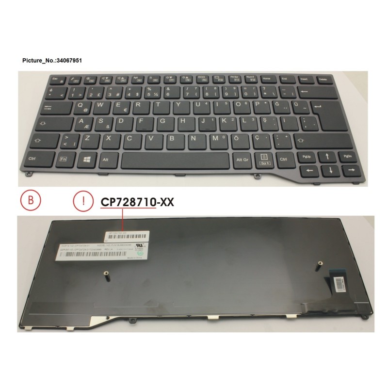 34067951 - KEYBOARD BLACK W.O TS TURKEY
