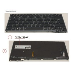 34067968 - KEYBOARD BLACK W. BL BELGIUM