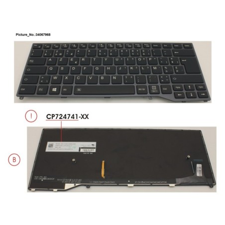 34067968 - KEYBOARD BLACK W. BL BELGIUM
