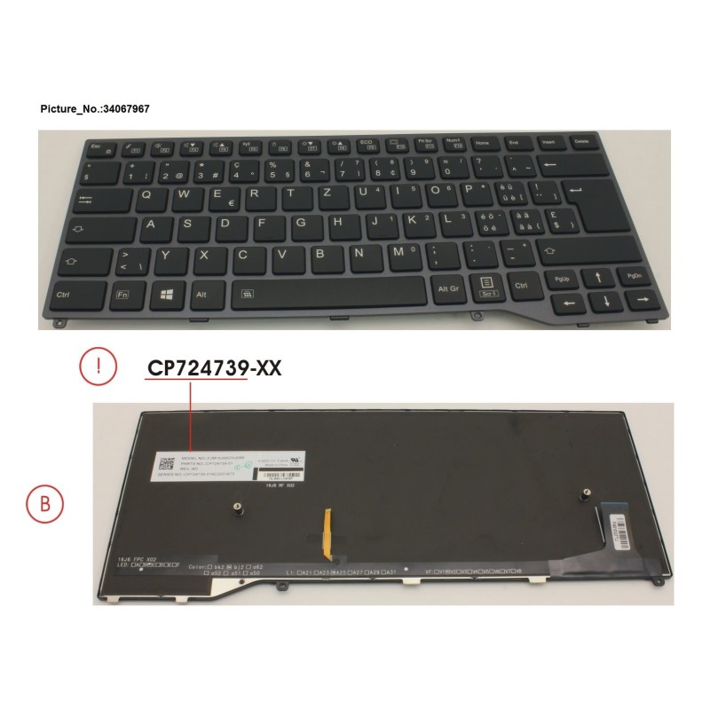 34067967 - KEYBOARD BLACK W. BL SWISS