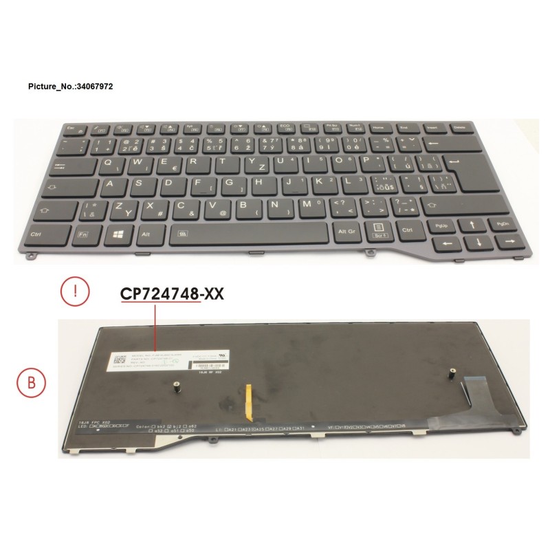 34067972 - KEYBOARD BLACK W. BL CZECH.SLOVAKIA