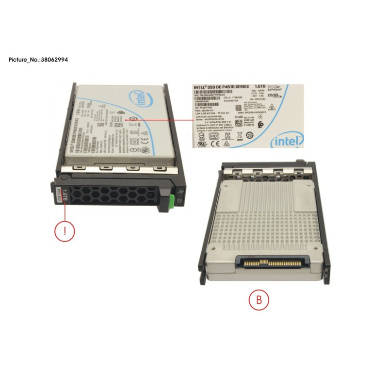 38062994 - SSD PCIE3 1.6TB MIXED-USE 2.5  H-P EP