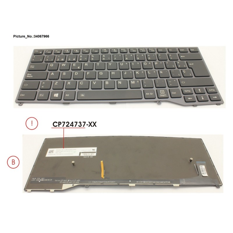 34067966 - KEYBOARD BLACK W. BL SPAIN