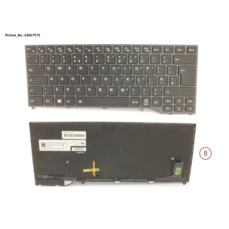 34067975 - KEYBOARD BLACK W. BL UK