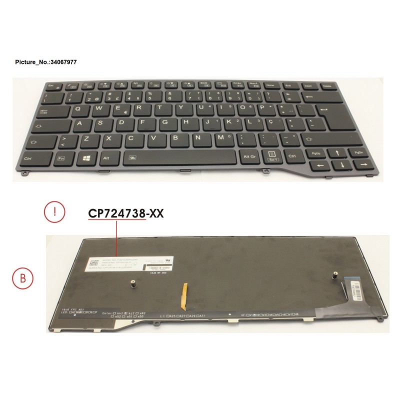 34067977 - KEYBOARD BLACK W. BL PORTUGAL