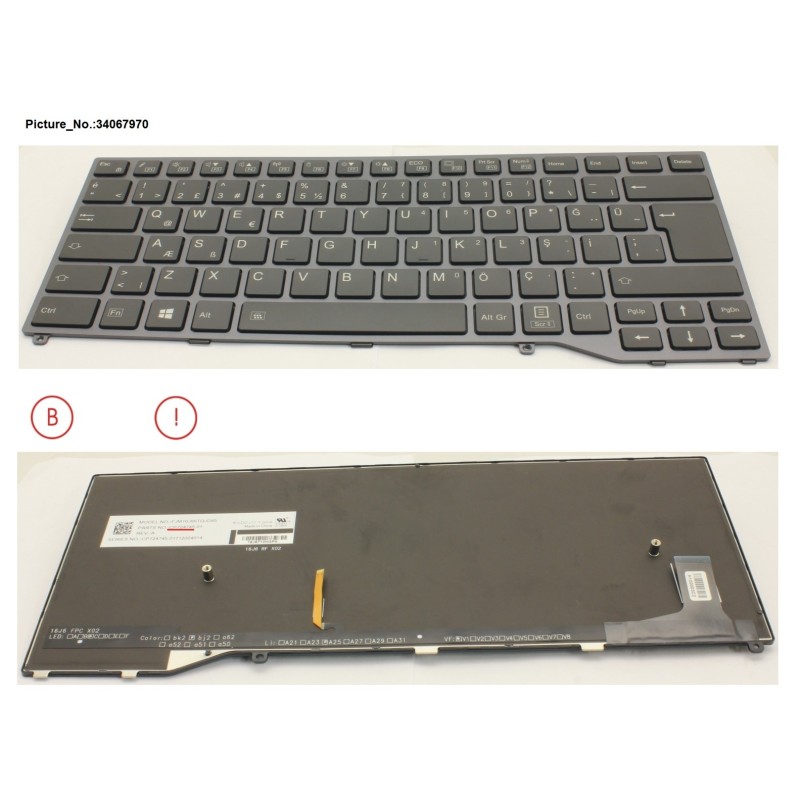 34067970 - KEYBOARD BLACK W. BL TURKEY