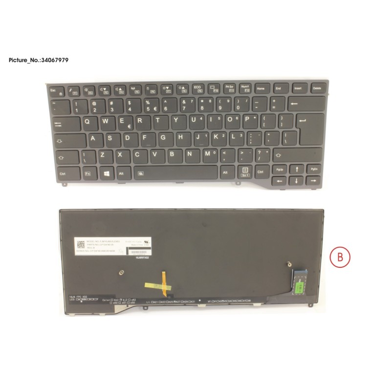 34067979 - KEYBOARD BLACK W. BL US