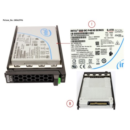 38062996 - SSD PCIE3 6.4TB MIXED-USE 2.5  H-P EP