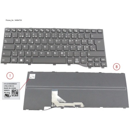 34084703 - KEYBOARD BLACK NORDIC WIN11 (NEW_FN)