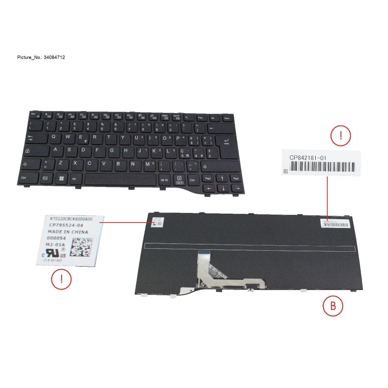 34084712 - KEYBOARD BLACK ITALY WIN11 (NEW_FN)