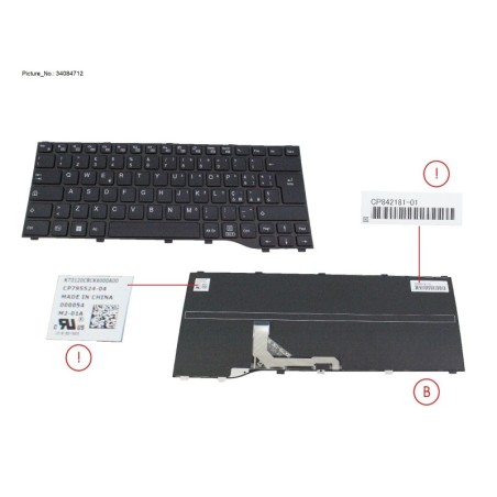 34084712 - KEYBOARD BLACK ITALY WIN11 (NEW_FN)