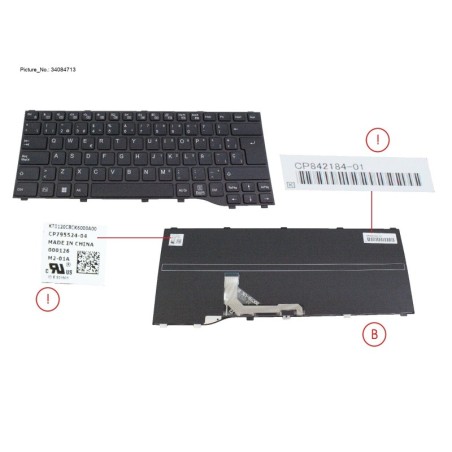 34084713 - KEYBOARD BLACK SPAIN WIN11 (NEW_FN)