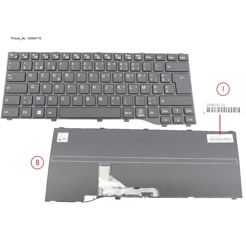 34084716 - KEYBOARD BLACK BELGIUM WIN11 (NEW_FN)