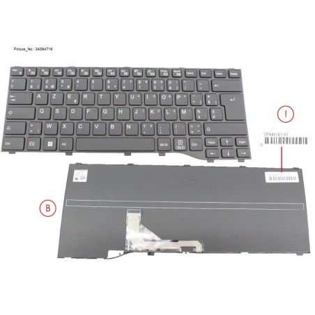 34084716 - KEYBOARD BLACK BELGIUM WIN11 (NEW_FN)