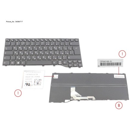 34084717 - KEYBOARD BLACK RUSSIA.US WIN11 (NEW_FN)