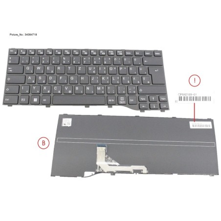 34084718 - KEYBOARD BLACK HUNGARY WIN11 (NEW_FN)