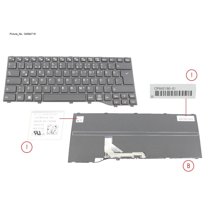 34084719 - KEYBOARD BLACK TURKEY WIN11 (NEW_FN)