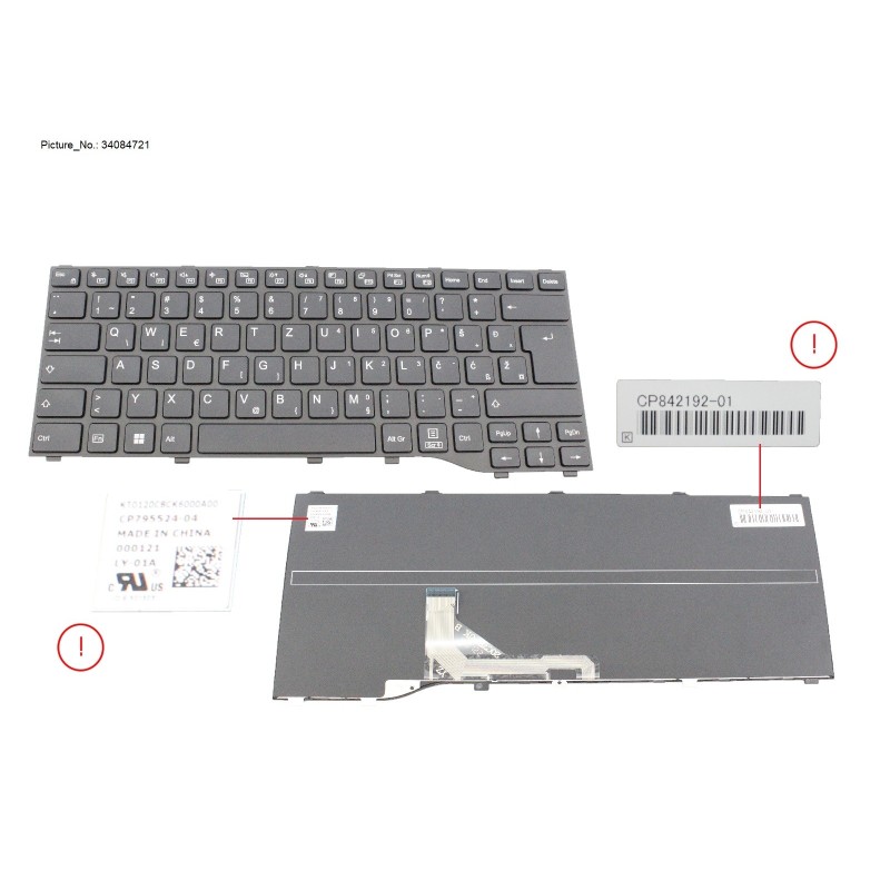 34084721 - KEYBOARD BLACK E. EURO. WIN11 (NEW_FN)